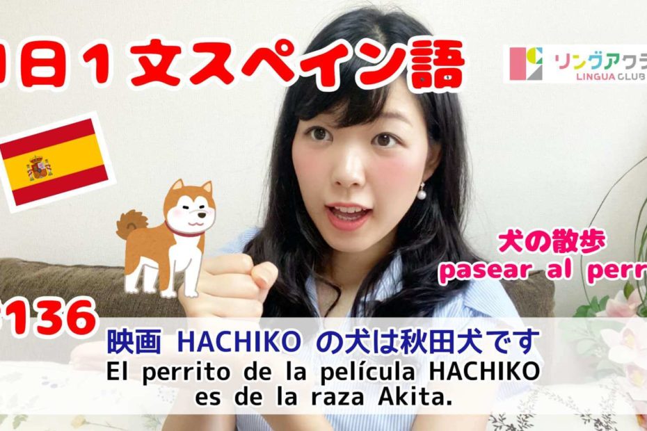 １日１文スペイン語(#136) - 映画HACHIKOの犬は秋田犬です